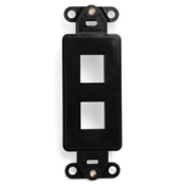 2-Port Mounting Strap Unloaded, Decora Style Quickport, Black, Leviton, Mfr#: 41642-E